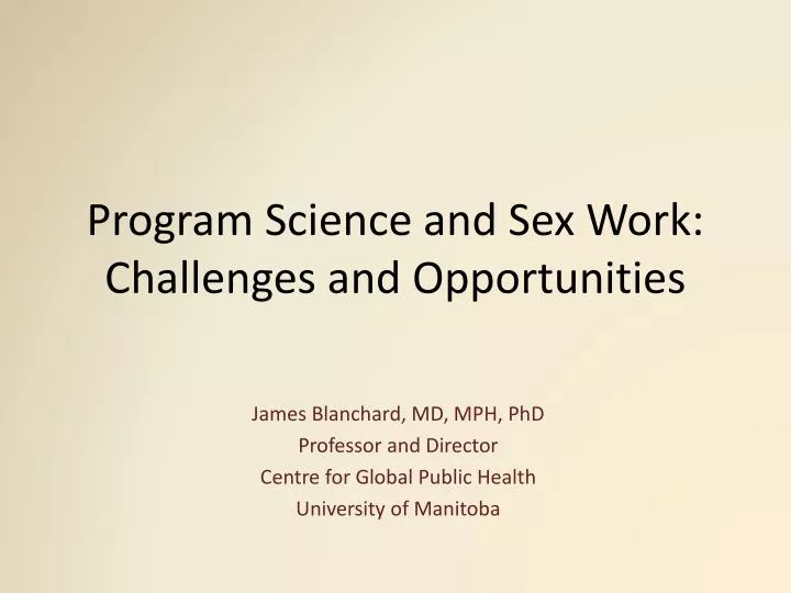 program science and sex work challenges and opportunities