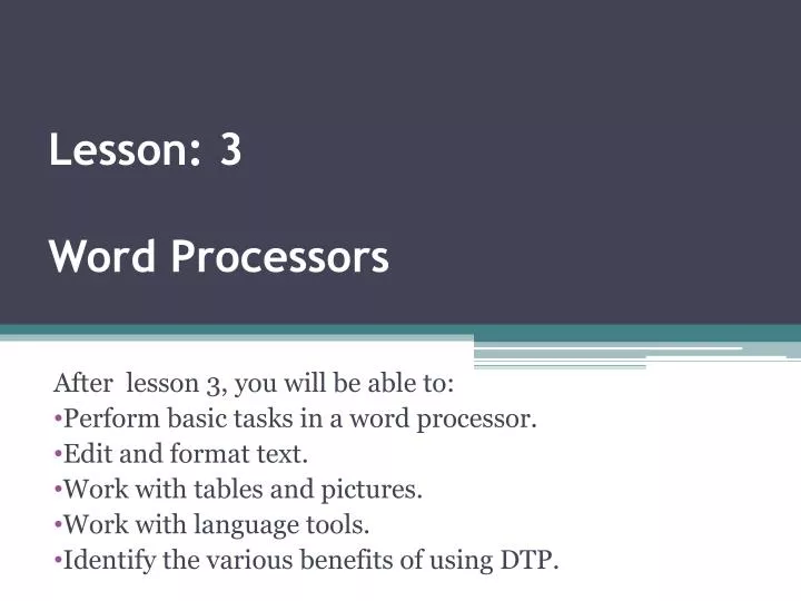 lesson 3 word processors