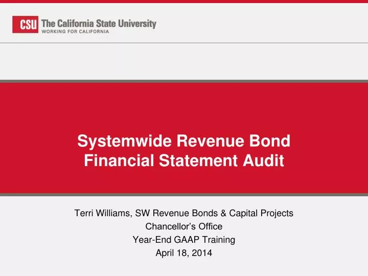 systemwide revenue bond financial statement audit