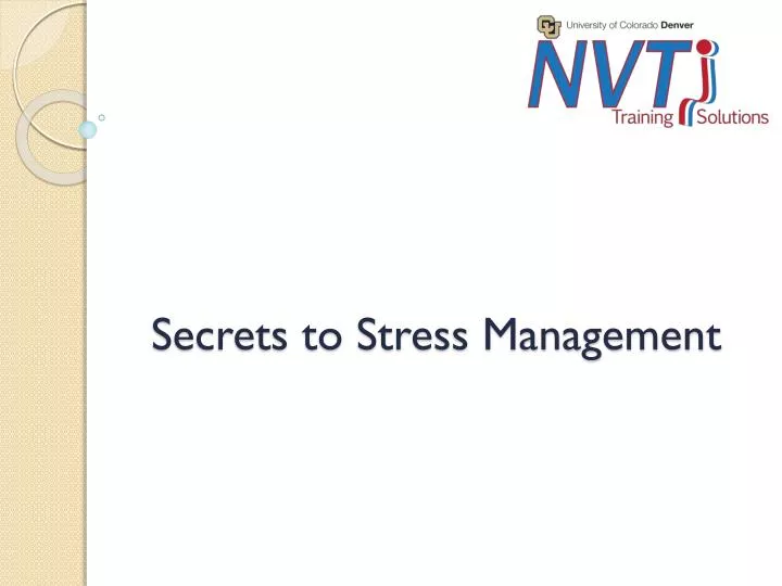 secrets to stress management