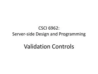 CSCI 6962: Server-side Design and Programming