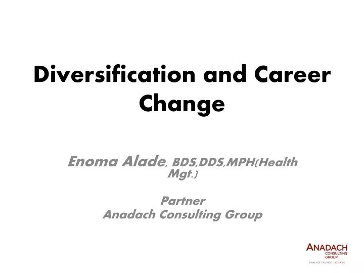 diversification and career change