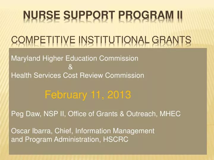 nurse support program ii competitive institutional grants