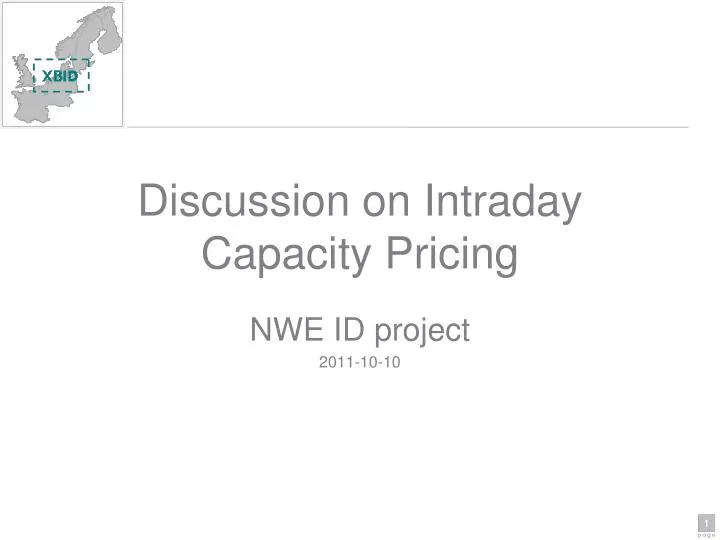 discussion on intraday capacity pricing