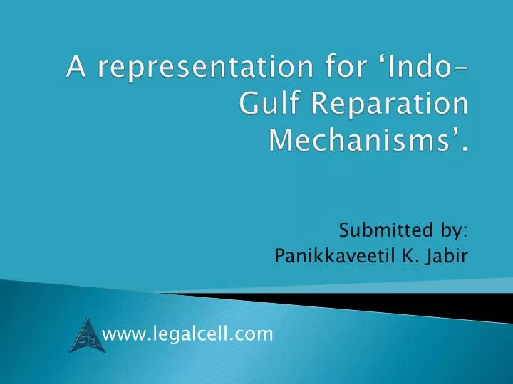 a representation for indo gulf reparation mechanisms