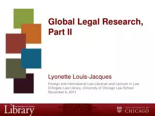 Global Legal Research, Part II