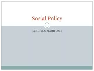 Social Policy