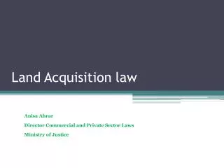 Land Acquisition law