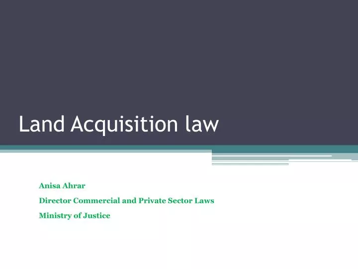 land acquisition law