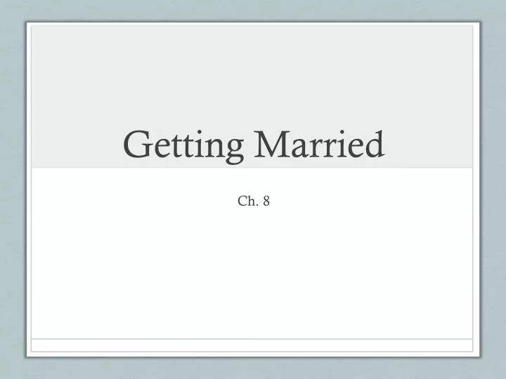 getting married