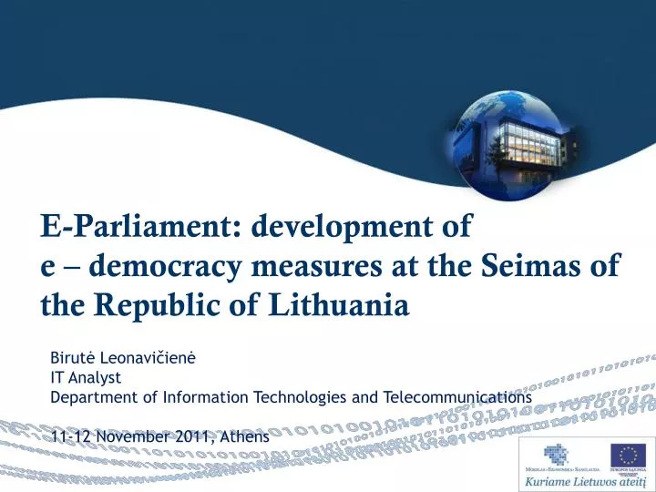 e parliament development of e democracy measures at the seimas of the republic of lithuania