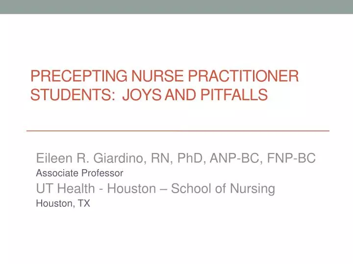 precepting nurse practitioner students joys and pitfalls