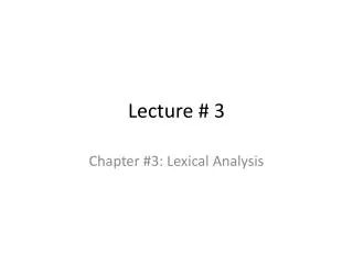 Lecture # 3