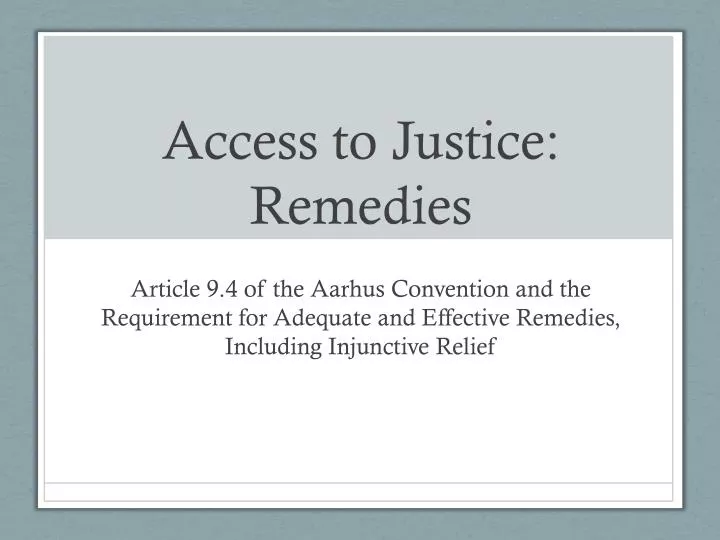 access to justice remedies