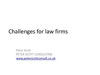 Challenges for law firms