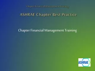 ASHRAE Chapter Best Practice