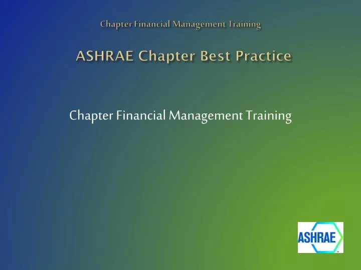 ashrae chapter best practice