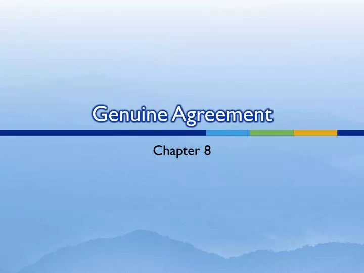 genuine agreement