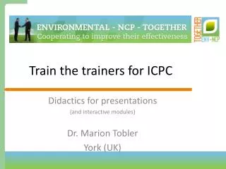 Train the trainers for ICPC
