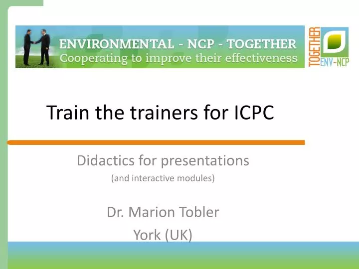 train the trainers for icpc