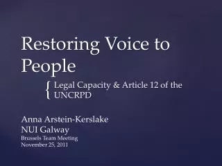 Restoring Voice to People