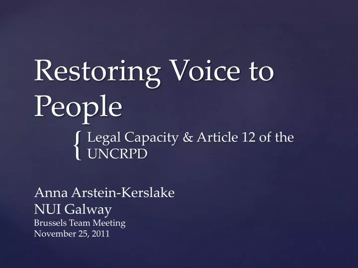 restoring voice to people