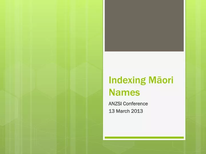 indexing m ori names