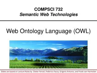 COMPSCI 732 Semantic Web Technologies