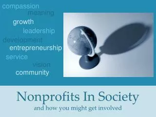 Nonprofits In Society and how you might get involved