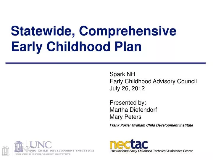 statewide comprehensive early childhood plan