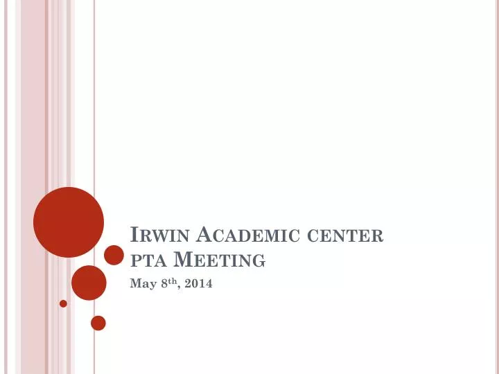 irwin academic center pta meeting