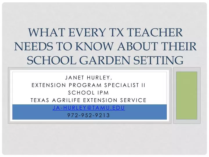 what every tx teacher needs to know about their school garden setting