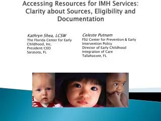 Accessing Resources for IMH Services: Clarity about Sources, Eligibility and Documentation
