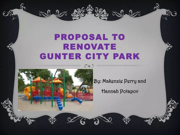 proposal to renovate gunter city park