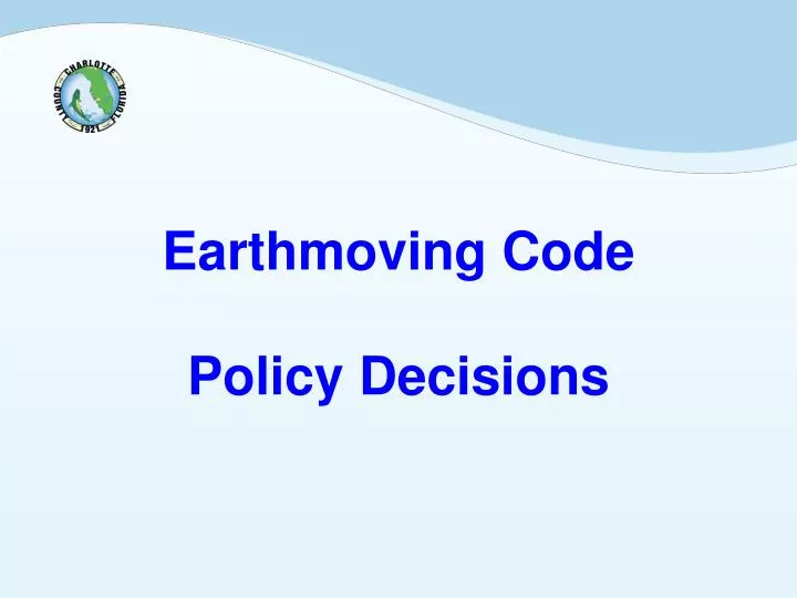 earthmoving code