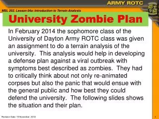 University Zombie Plan