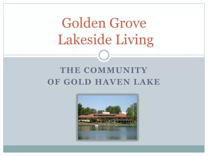 golden grove lakeside living