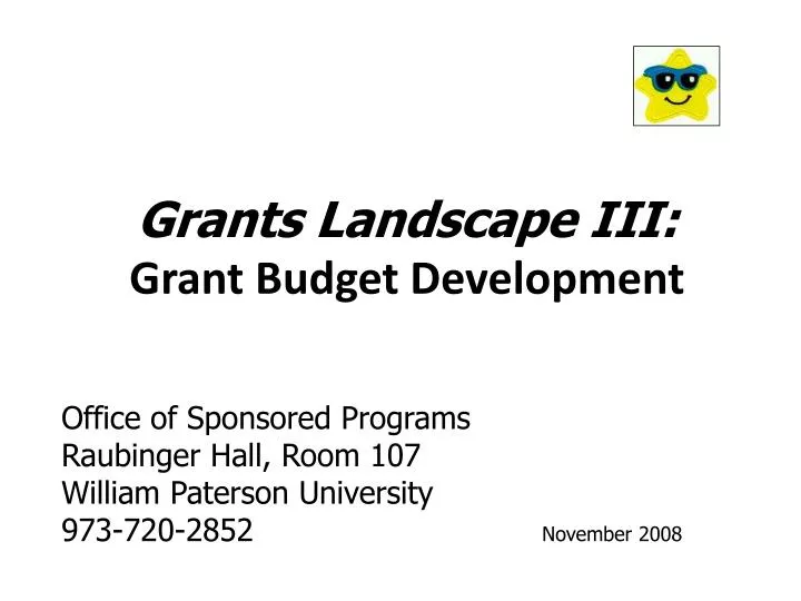 grants landscape iii grant budget development