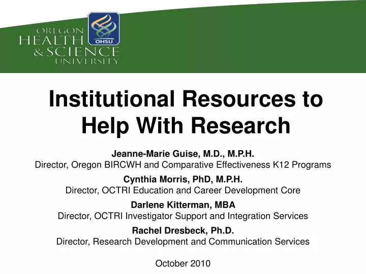 institutional resources to help with research