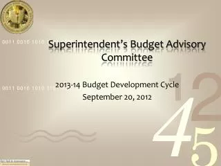 Superintendent’s Budget Advisory Committee