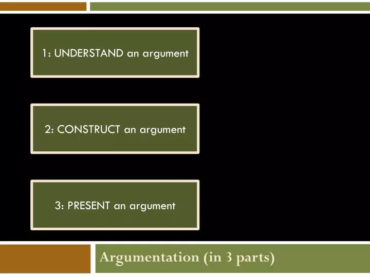 argumentation in 3 parts