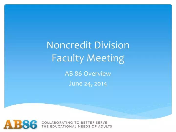noncredit division faculty meeting