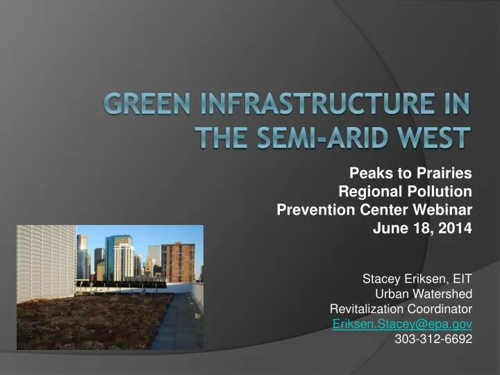 green infrastructure in the semi arid west