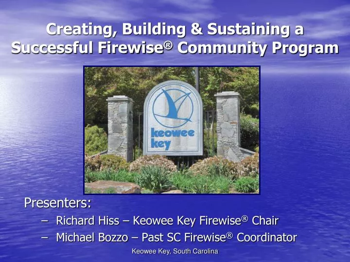 creating building sustaining a successful firewise community program