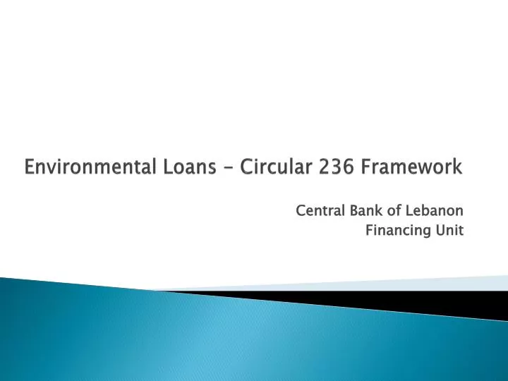 environmental loans circular 236 framework