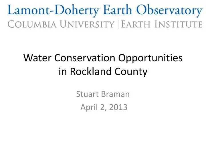 water conservation opportunities in rockland county