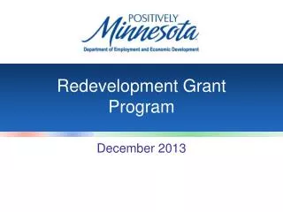 redevelopment grant program