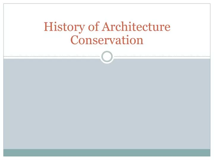 history of architecture conservation