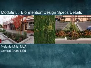 Module 5: Bioretention Design Specs/Details