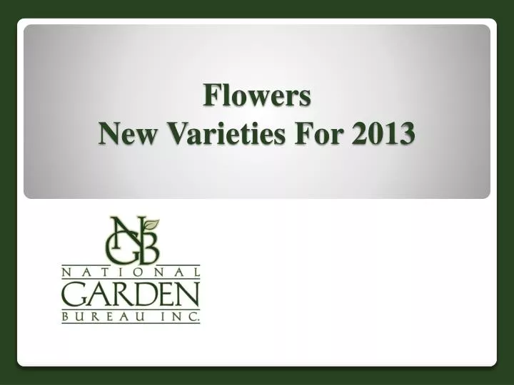 flowers new varieties for 2013
